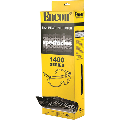 Lunettes de s&eacute;curit&eacute; s&eacute;rie 1400 Veratti Tuff Spec avec boîte distributrice Encon, Lentille Transparent, ANSI Z87+/R&eacute;pond ou surpasse la norme CSA Z94.3 Equipment World