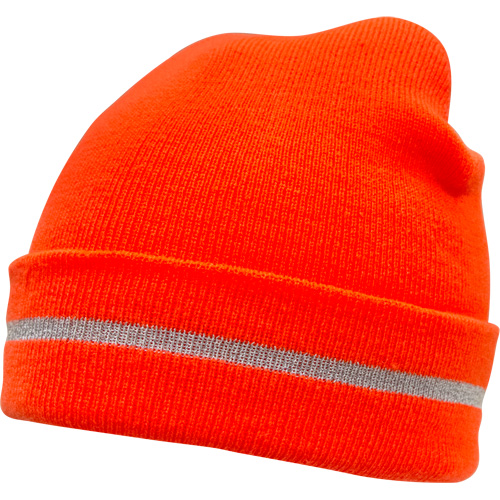 High Visibility Knit Hat with Reflective Stripe, High Visibility Orange, Acrylic Equipment World