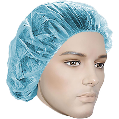Bouffant Caps, Polypropylene, 18", Blue Equipment World
