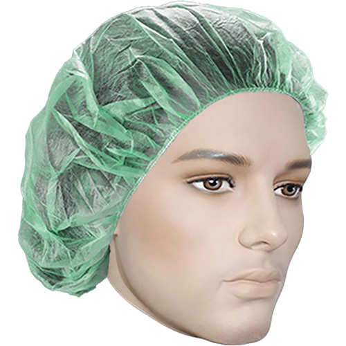 Bonnets bouffants, Polypropyl&egrave;ne, 21", Vert Equipment World