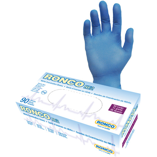 Disposable Gloves, 2X-Large, Nitrile, 4-mil, Powder-Free, Blue Equipment World