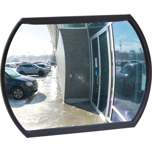 Roundtangular Convex Mirror with Bracket, 12" H x 18" W, Indoor/Outdoor Equipment World