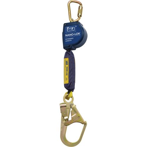 Nano-Lok Extended Length Self-Retracting Lifeline, 9', Polyester/Web, Swivel Equipment World
