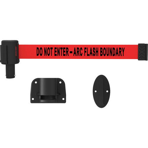 PLUS Wall Mount Barrier System, Plastic, Screw Mount, 15', Red Tape Equipment World