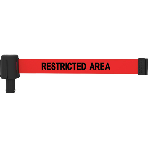 Cassette de banni&egrave;re PLUS, Restricted Area, 15', Ruban Rouge Equipment World