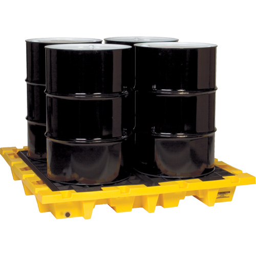 Spill Containment Pallet, 66 US gal. Spill Capacity, 58.5" x 58.5" x 7.75" Equipment World