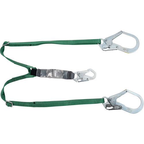 V-Series Lanyard, 6', Rebar Hook Center, Snap Hook Leg Ends, Polyester Equipment World