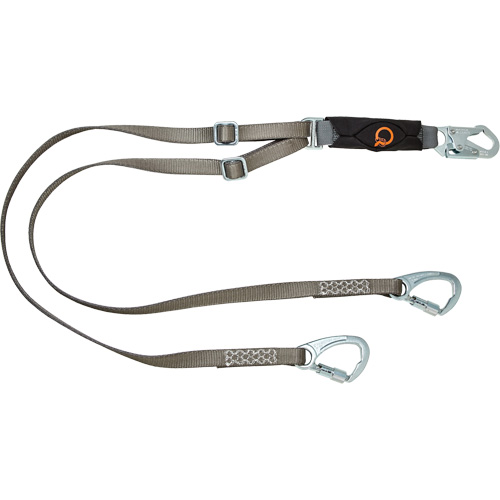 V-Series Tie-Back Lanyard, 6', Carabiner Center, Snap Hook Leg Ends, Polyester Equipment World