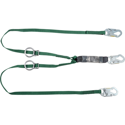 V-Series Lanyard, 3', Rebar Hook Center, Snap Hook Leg Ends, Polyester Equipment World