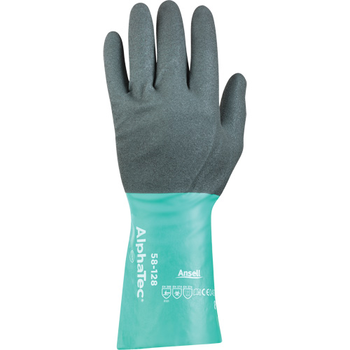 AlphaTec&reg; 58-128 Chemical-Resistant Gloves, Size 7, 13" L, Nitrile, Nylon Inner Lining, 7-mil Equipment World