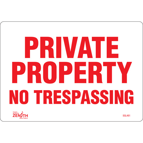 Enseigne Private Property, 7" x 10", Vinyle, Anglais Equipment World