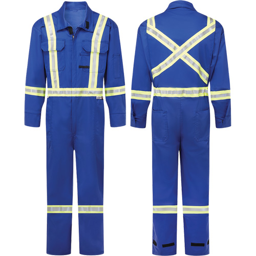 Avenger 7 oz. Flame Resistant Coveralls, Size 34, Royal Blue Equipment World