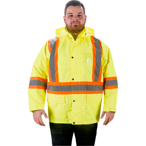 RZ1000 Rain Jacket, Polyester, Small, High Visibility Lime-Yellow Equipment World