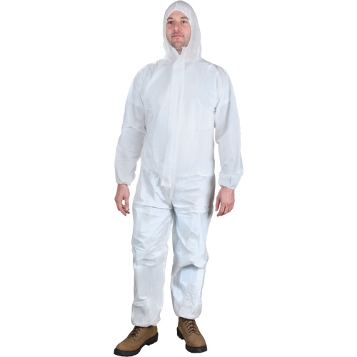 Hooded Coveralls, Large, White, Microporous Equipment World