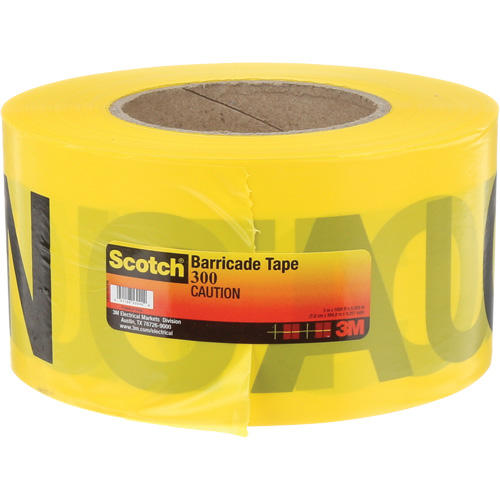Scotch&reg; Buried Barricade Tape, English, 3" W x 1000' L, 2 mils, Black on Yellow Equipment World
