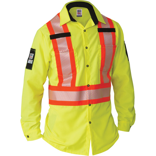 Ripstop High-Visibility Long Sleeve Shirt, Polyester, Medium (Tall), High Visibility Lime-Yellow Equipment World