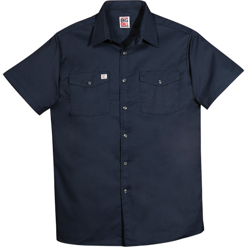 Short-Sleeved Twill Work Shirt, Men's, Medium (Tall), Navy Blue Equipment World