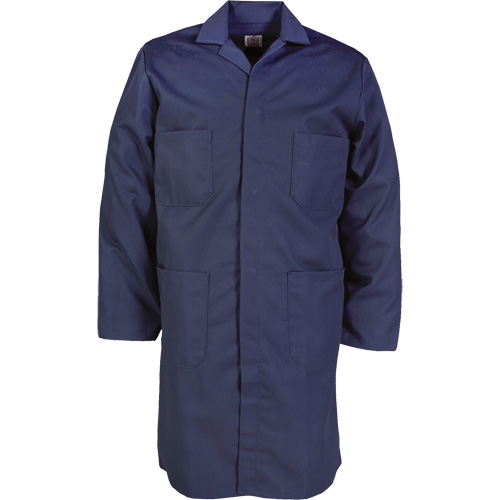 Lab Coat, Poly-Cotton, 32, Navy Blue Equipment World