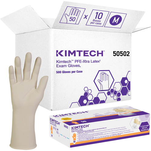 Kimtech XTRA-PFE Medical Gloves, Medium, Latex, 6-mil, Powder-Free, White, Class 2 Equipment World