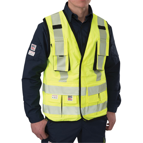 Ripstop Surveyor's Vest, High Visibility Lime-Yellow, Small, Polyester Equipment World
