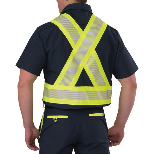 Ripstop High Visibility Short Sleeved Shirt, Polyester, Medium (Tall), Navy Blue Equipment World