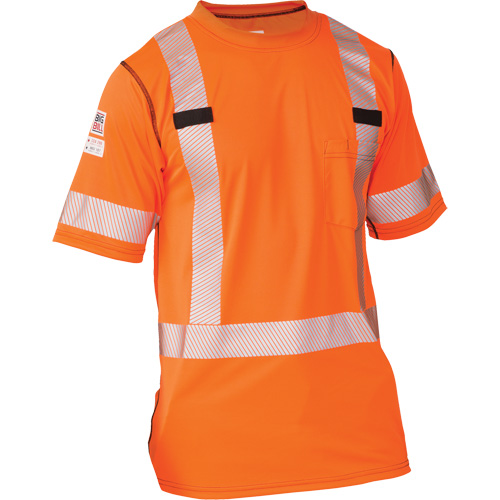 Polartec&reg; Power Grid&reg; High Visibility Short Sleeved T-Shirt, Polyester, Medium (Tall), Orange Equipment World