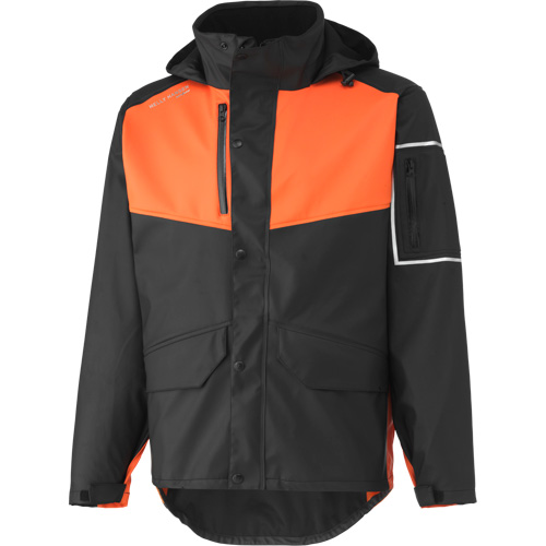 West Coast Waterproof Jacket, Polyester, Medium, Black/Orange Equipment World