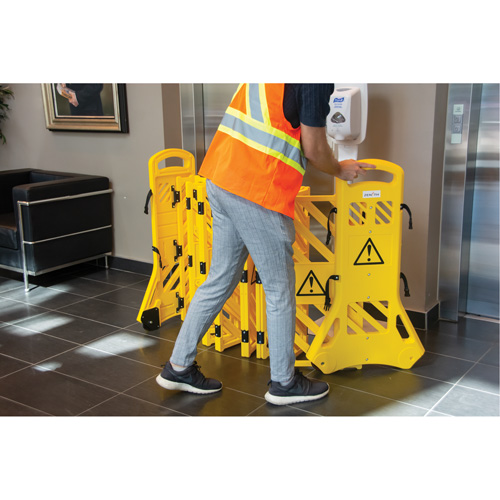 Portable Mobile Barrier, 40" H x 13' L, Yellow Equipment World
