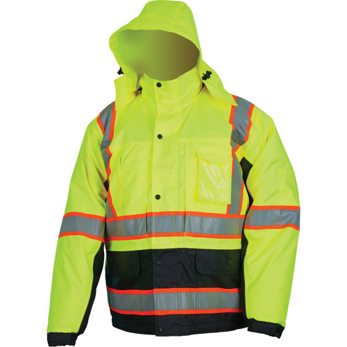 Insulated High Visibility Jacket, Polyester/Polyurethane, High Visibility Lime-Yellow, Small Equipment World