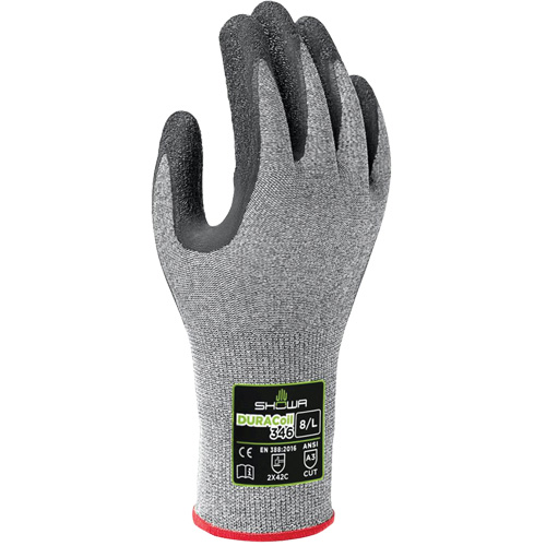 346 Cut Resistant Gloves, Size 6/Small, 13 Gauge, Rubber Latex Coated, HPPE Shell, ANSI/ISEA 105 Level 3/EN 388 Level C Equipment World