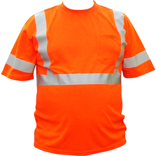 Chemise &agrave; manche courte haute visibilit&eacute;, Coton, 3T-Grand, Orange haute visibilit&eacute; Equipment World