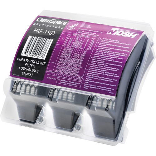 Low Profile HEPA Filters, Particulates, Pack of 3 Equipment World