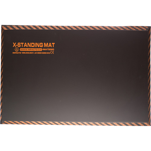 Anti-Fatigue Standing Mat, Smooth, 16" x 28" x 1", Black, Rubber Equipment World