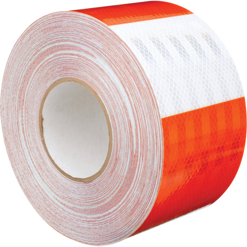 High Intensity Prismatic Grade Barricade Sheeting, 4" W x 150' L, 19 mils, Orange and White Equipment World