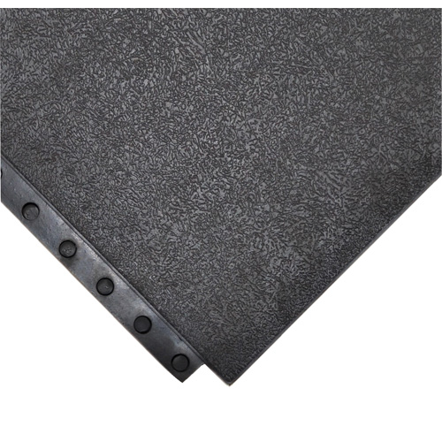 24/Seven&reg; Locksafe&reg; Anti-Fatigue Mat, Smooth, 3' x 3' x 5/8", Black, Natural Rubber Equipment World