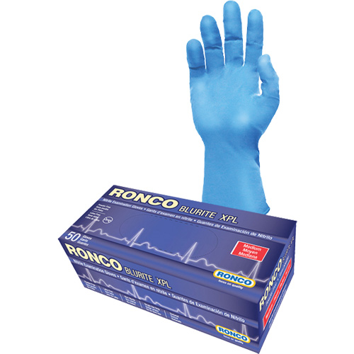 Blurite XPL Examination Gloves, Small, Nitrile, 8-mil, Powder-Free, Blue, Class 2 Equipment World
