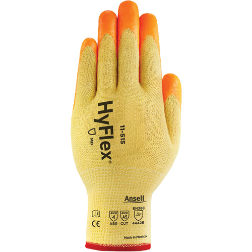 HyFlex&reg; High Visibility Cut-Resistant Gloves, Size 6, 13 Gauge, Foam Nitrile Coated, Stainless Steel/Kevlar&reg;/Spandex Shell, ASTM ANSI Level A5/EN 388 Level E Equipment World