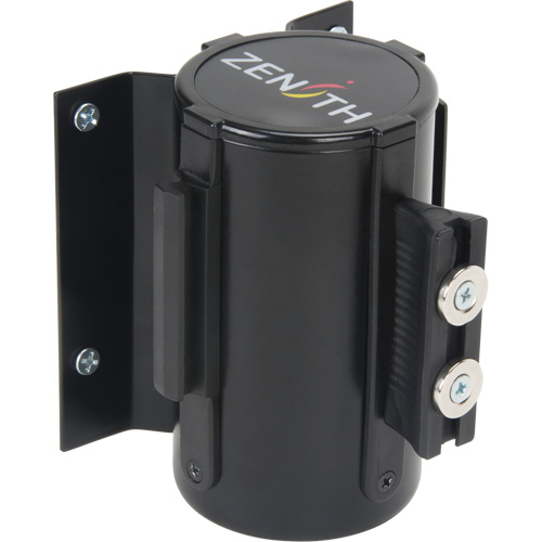 Barri&egrave;re &agrave; fixation murale avec ruban magn&eacute;tique, Acier, Fixation par vis, 7', Ruban Bleu Equipment World