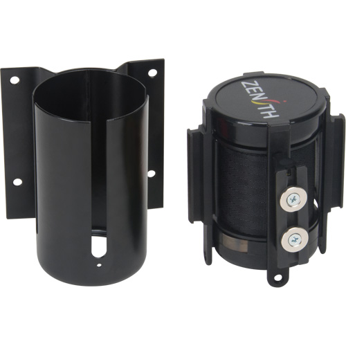 Barri&egrave;re &agrave; fixation murale avec ruban magn&eacute;tique, Acier, Fixation par vis, 7', Ruban Noir Equipment World