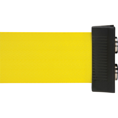 Barri&egrave;re &agrave; fixation murale avec ruban magn&eacute;tique, Acier, Fixation par vis, 7', Ruban Jaune Equipment World