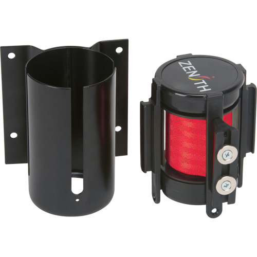 Wall Mount Barrier with Magnetic Tape, Steel, Screw Mount, 7', Red Tape Equipment World