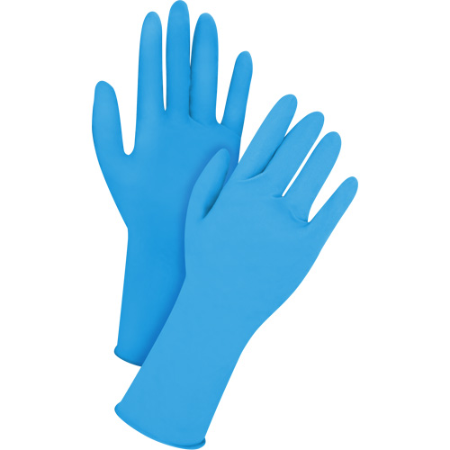 Gants jetables en latex, T-Grand, Latex, 14 mils, Sans poudre, Bleu Equipment World