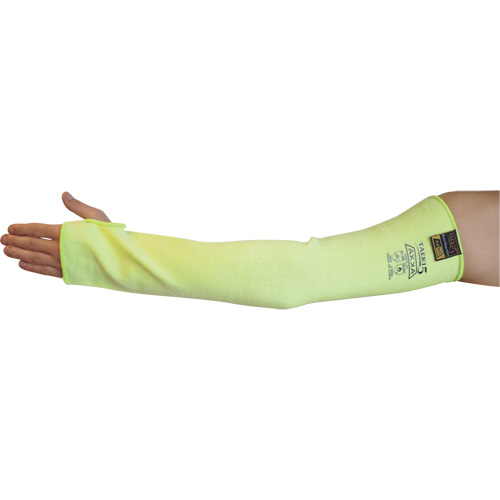 Cut Resistant Sleeve with Thumbhole, Taeki 5, 22", ASTM ANSI Level A4/EN 388 Level 5, High Visibility Yellow Equipment World