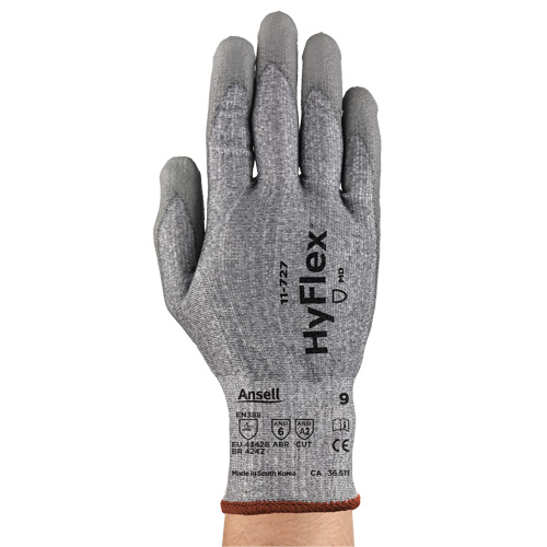 Gants r&eacute;sistant aux coupures HyFlex s&eacute;rie 11-727, Taille 8, Calibre 15, Rev&ecirc;tement Polyur&eacute;thane, Enveloppe en Intercept, ASTM ANSI niveau A2/EN 388 niveau B Equipment World