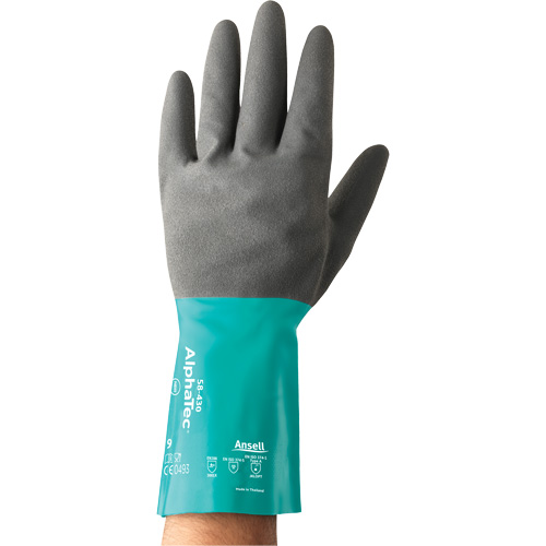 Gants r&eacute;sistants aux produits chimiques AlphaTec s&eacute;rie 58-430, Taille 7, 13" lo, Nitrile, Doublure en Coton/Ouat&eacute;e, 10 mils Equipment World