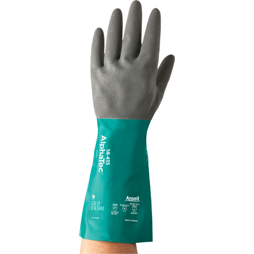 Gants r&eacute;sistants aux produits chimiques AlphaTec s&eacute;rie 58-435, Taille 7, 15" lo, Nitrile, Doublure en Coton/Ouat&eacute;e, 10 mils Equipment World