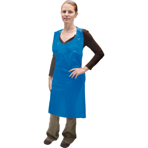 Polyethylene Apron, Polyethylene, Blue, 35" W x 46" L Equipment World