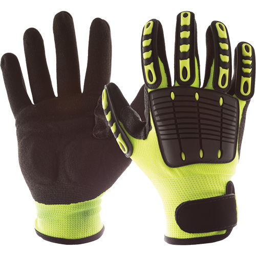Back Tracker Impact Gloves with Back of Hand Protection, Small, Nitrile Palm, Hook & Loop Cuff Equipment World