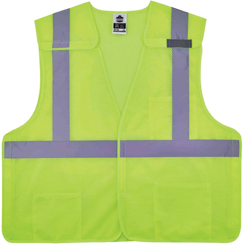 GloWear 8217BA Breakaway Mesh Safety Vest, High Visibility Lime-Yellow, Medium/Small, Polyester Equipment World