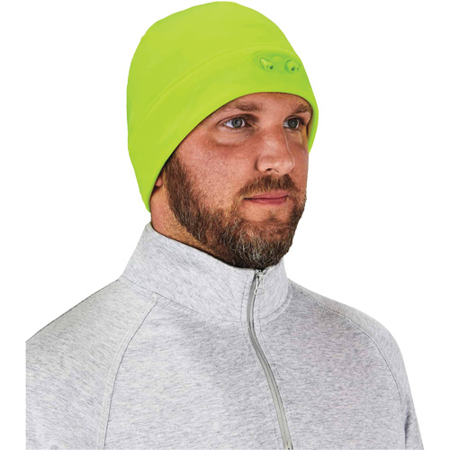 N-Ferno&reg; Skull Cap Beanie Hat with LED Lights, One Size, High-Visibility Lime Green Equipment World